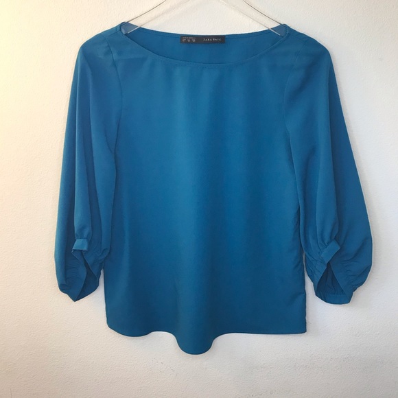 ZARA blouse with balloon sleeves. - Picture 1 of 6